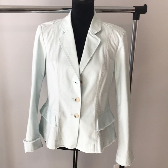 Minty fitted jacket w horn-look buttons. Sundance - Picture 2 of 9